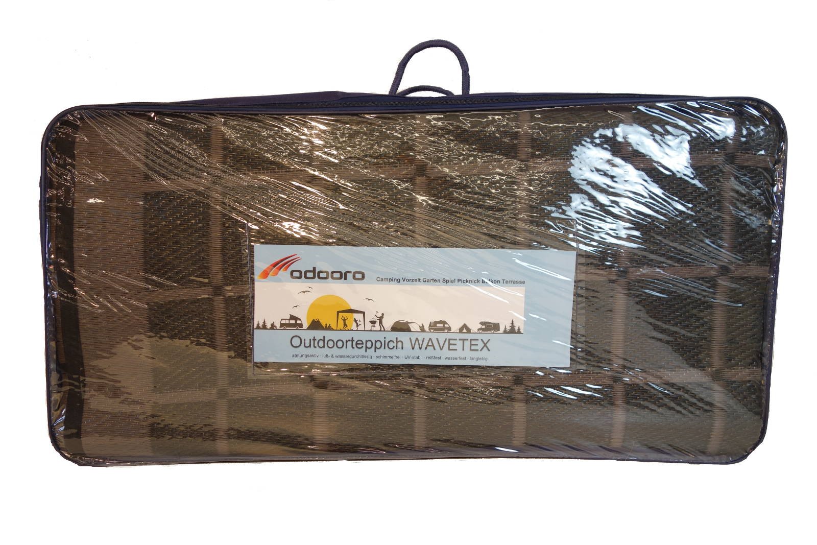Schlauchland Zeltteppich ´´´odooro WAVETEX Square 2,7m x 6m schwarz-grau *** VIELE GRÖSSEN + Farben ** Camping Matte Wohnwagen 450 g/m² Outdoor Teppich Vorzelt Teppich Garten Spieldecke