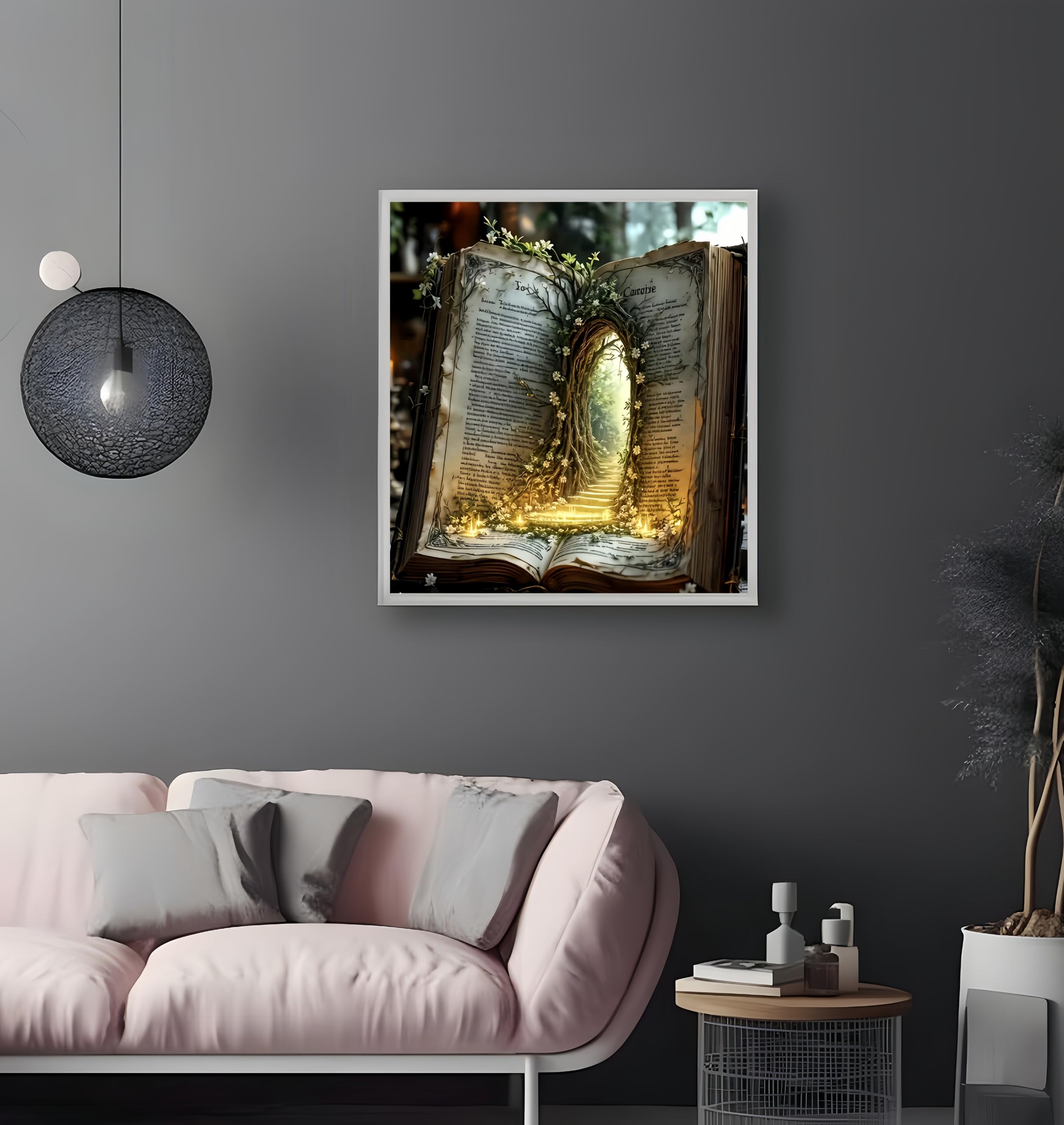 Kit per pittura con diamanti per principianti, kit per adulti, pittura magica per porte e libri, 5D, fai da te, decorazione per pareti di casa, 35 x 35 cm