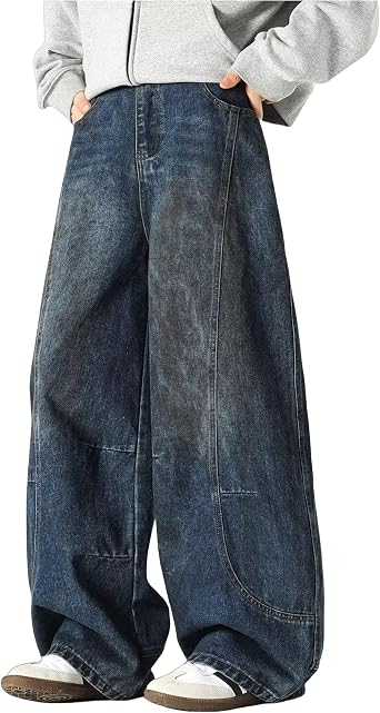 Men Baggy Jeans Y2k Vintage Skater Jeans Casual Streetwear Wide Leg Hip Hop Oversized Denim Pants