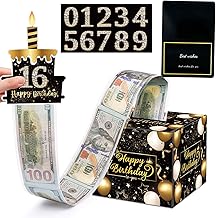 Birthday Money Box, Birthday Money Box to Draw Cash with Greeting Card, Money Box Surprise Money Box DIY Birthday Money Bank for Birthday Party