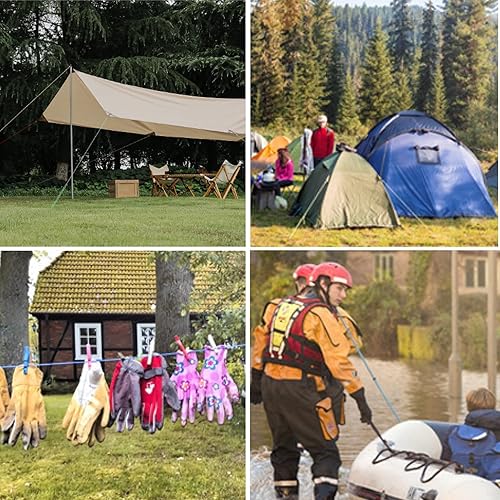 Miniatura 7 de Azarxis - Cuerda de guía de tienda de campaña reflectante de 0.157in, cable de cuerda liviana con ajuste de aluminio, tensor de cable de tienda de