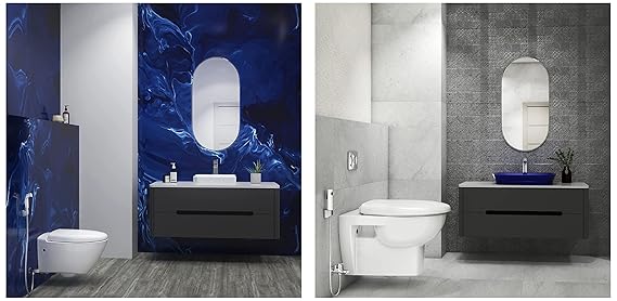 KOHLER Cuff Health Faucet, Premium Hygiene Spray with Metal Hose and Holder (White) & Deco Chrome Polished Contemporary 12927IN-CP Health Faucet with Metal Hose and Holder (Silver Combo