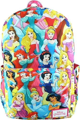 Wondapop Disney Princess - Mochila de 17" con compartimento para laptop, Rosado, Daypack Mochila para laptop