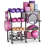 Dumbbell Rack for Kettlebell Dumber,Weight Rack Stand with Yoga Mat Holder,Home Gym Storage Rack for Gym Equipment Accessories,Workout Equipment Storage Organizer,Gym Essentials Yoga Gifts for Women