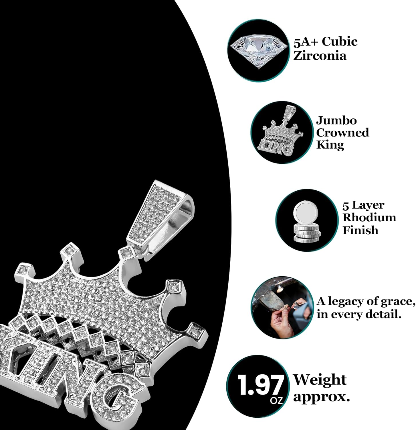 Large Expressive Necklace Gold Silver Plated 5A+ Cubic Zirconia Iced Bling Out Luxury Diamond 24 Inch Cuban Link Necklace Chain for Men Women