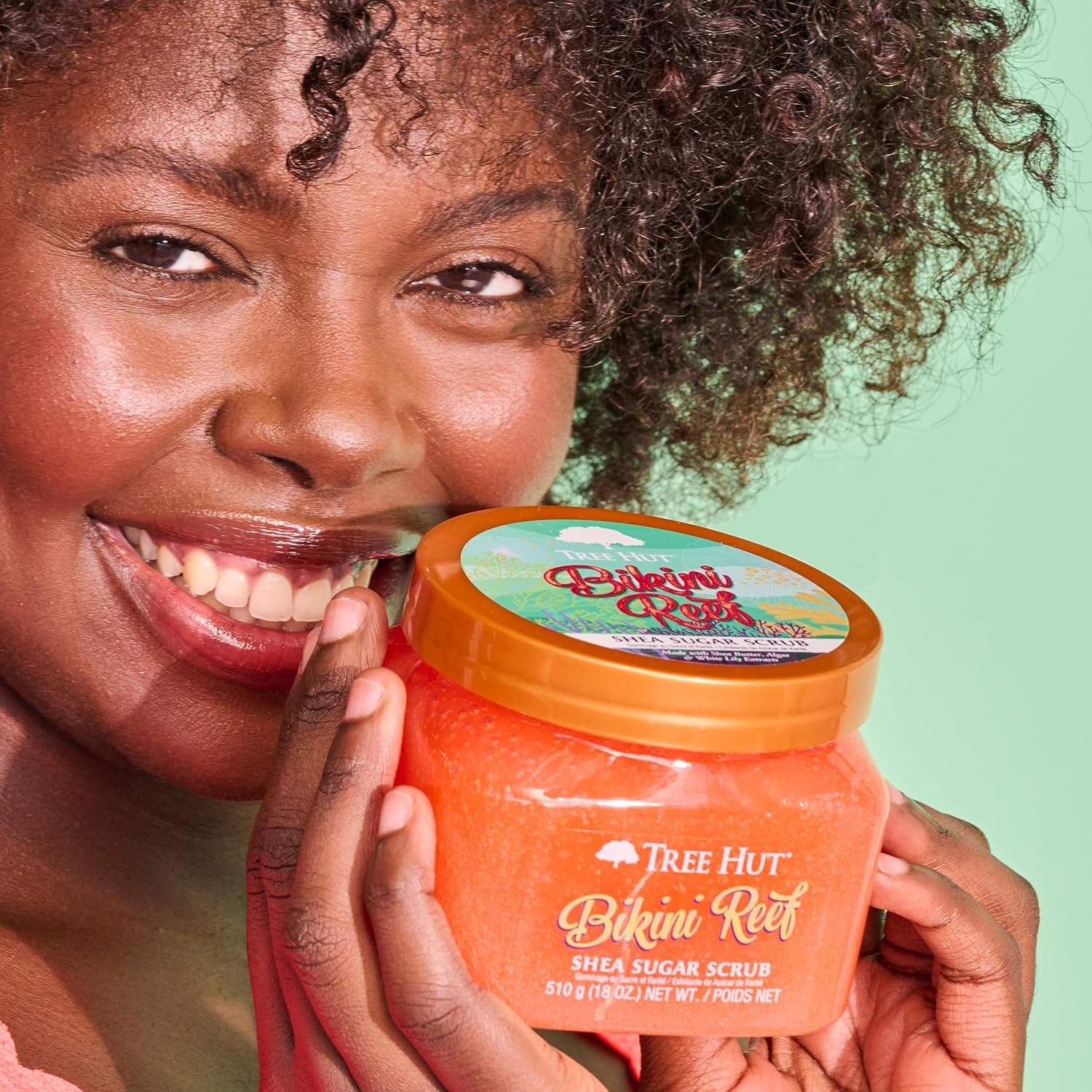 Tree Hut Bikini Reef Shea Sugar Scrub, 18 uncji, Ultra nawilżający i złuszczający peeling do pielęgnacji niezbędnej pielęgnacji ciała
