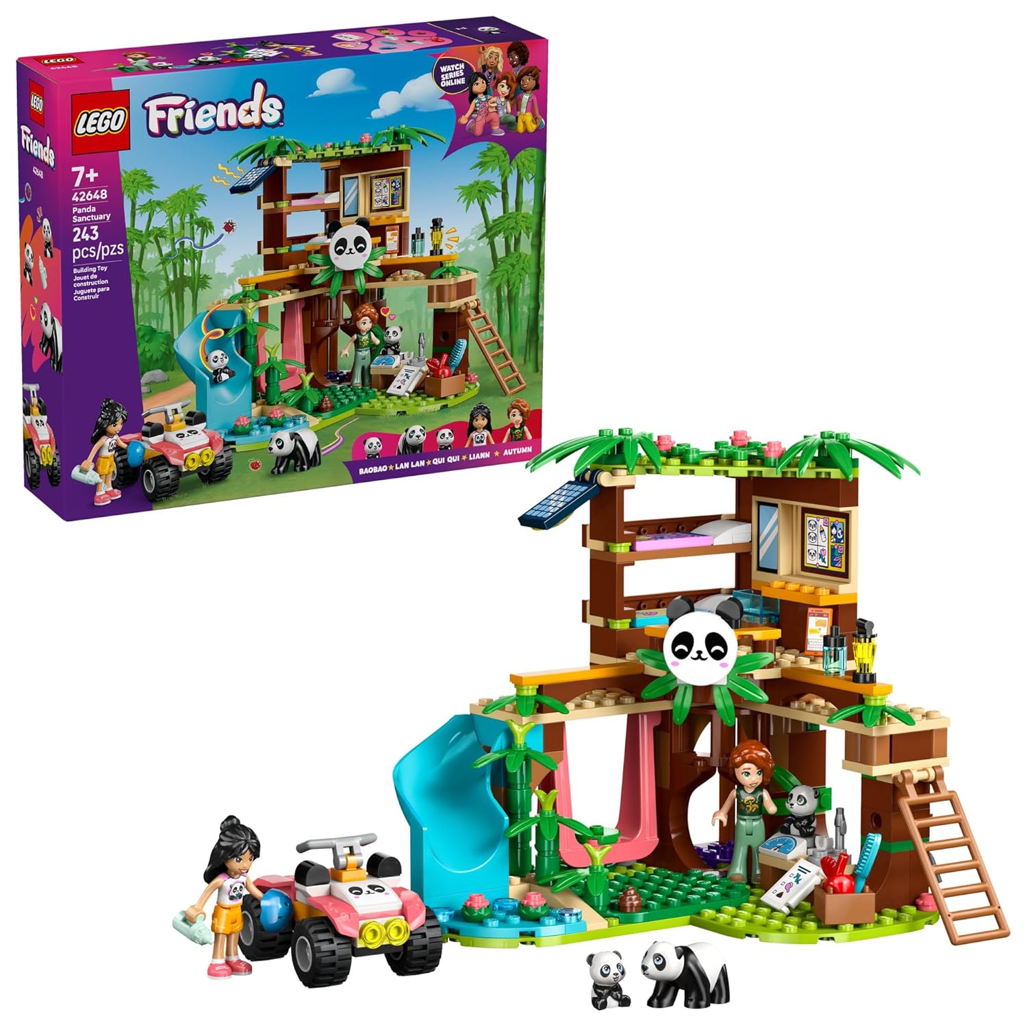 LEGO Friends Panda Sanctuary Animal Care Building Toy - Playset for Girls Boys Ages 7 - Gift Idea