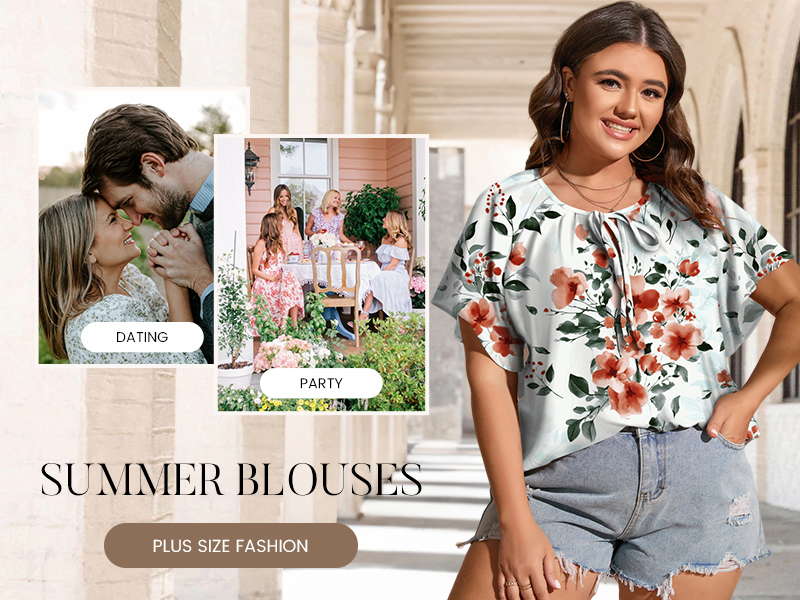 Women's Plus Size Chiffon Blouse With Petal Sleeves - Flowy Tunic Top For Leggings & Casual Wear - View #7