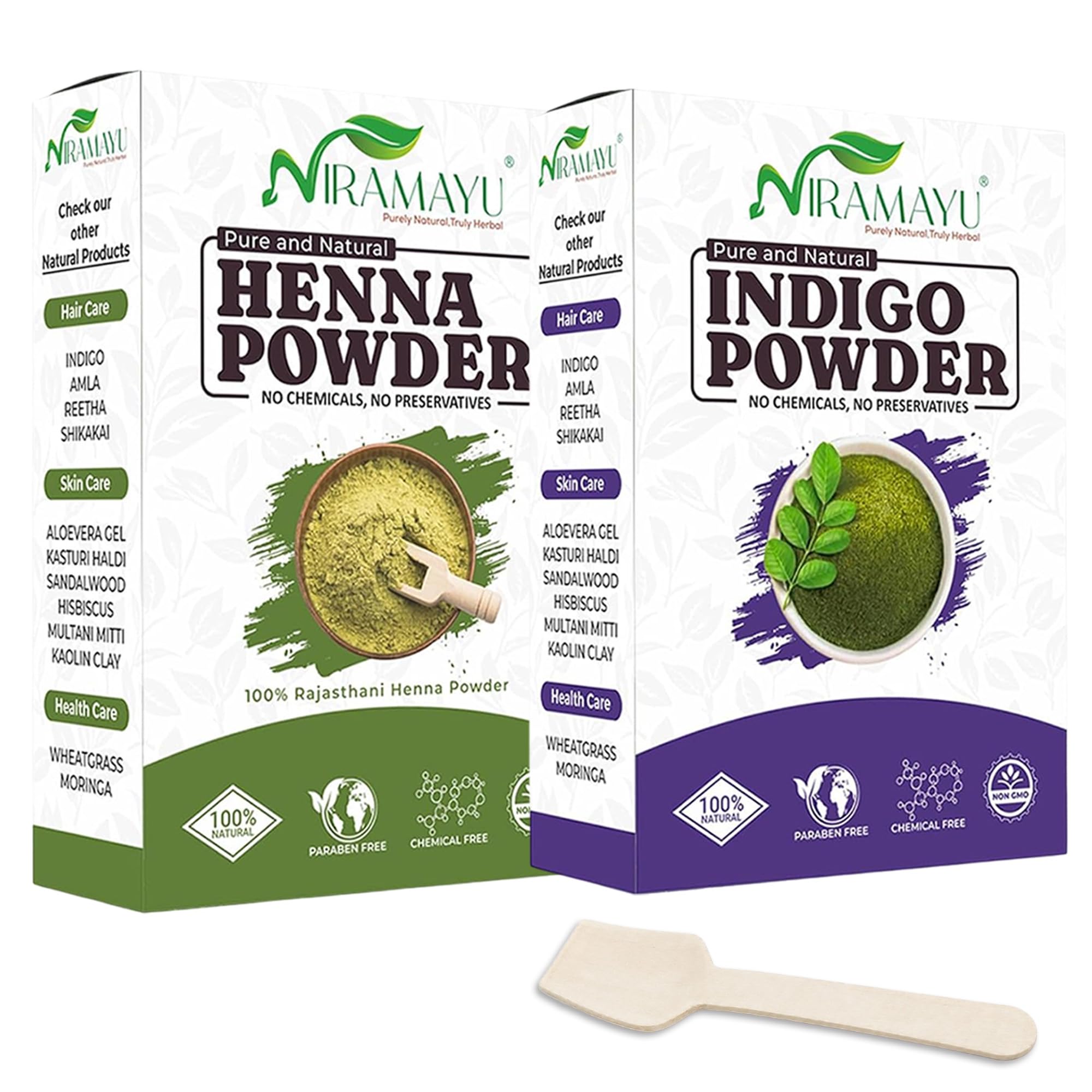 Niramayu Henna & Indigo Powder Combo | 100% Pure Herbal Hair Dye for Natural Black Hair | Organic & Chemical-Free | Men & Women | 100g Each-picture-40