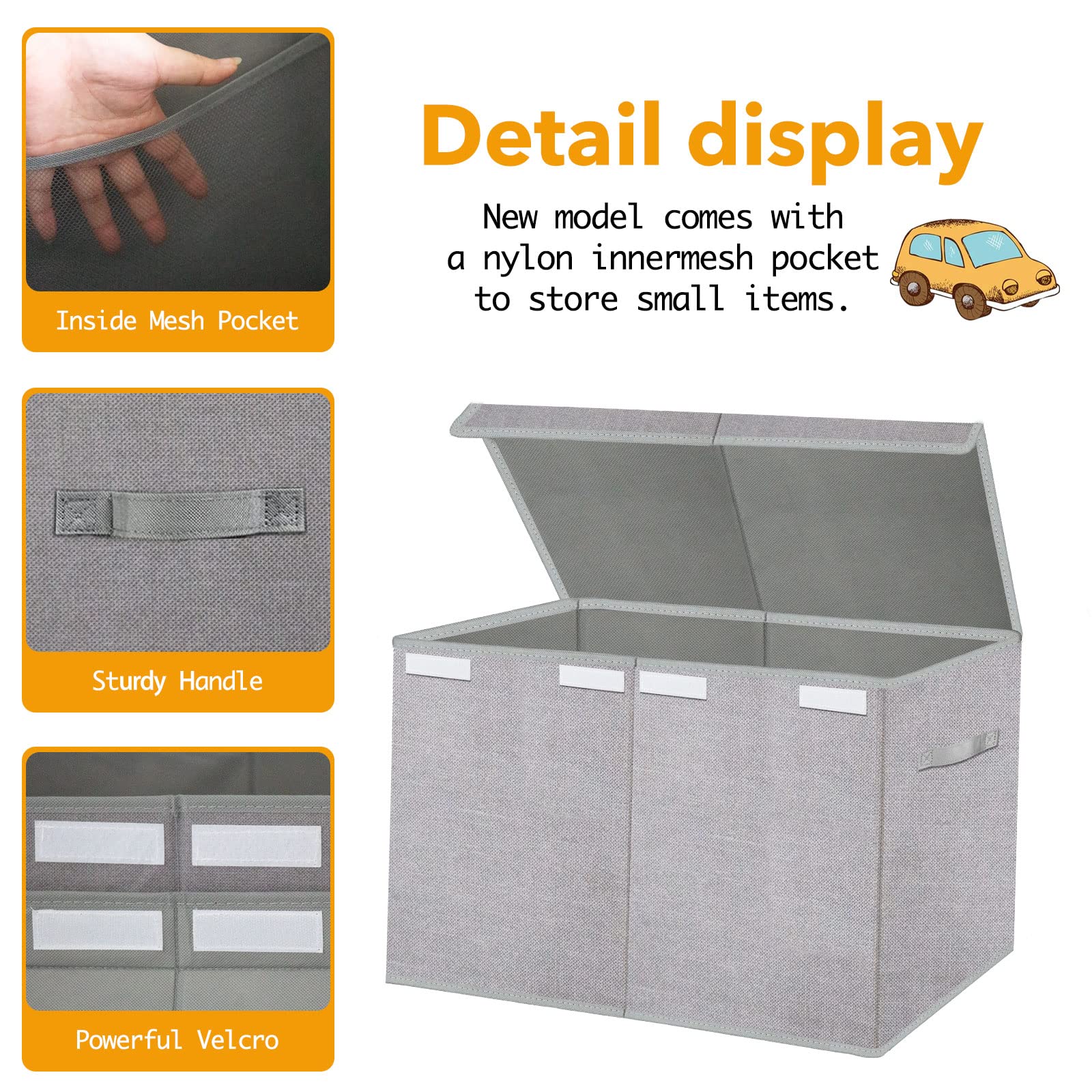 Kinderspeelgoeddoos opslag, extra grote speelgoedkist organizer met