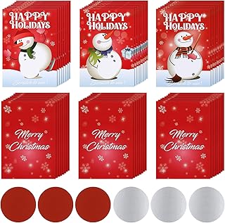 120 Pieces Christmas Scratch Off Cards Xmas Blank Holiday Scratch Cards with Christmas Winter Patterns for Small Business Restaurant Teacher Festive Raffle Ticket Supplies(Snowman) - Buy now