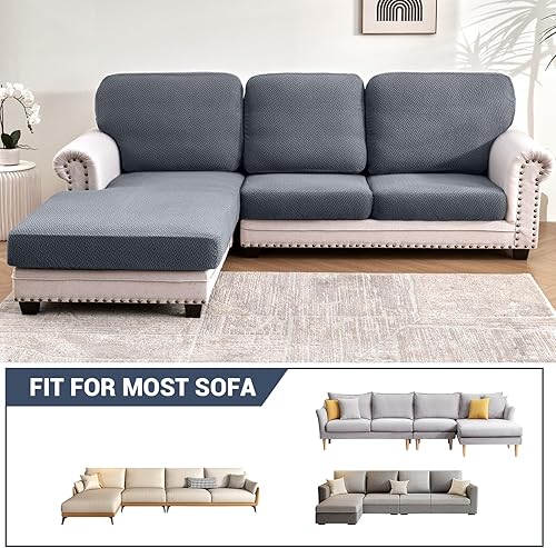 Miniatura 3 de Warmstar Fundas impermeables para sofá modular de 3 piezas, fundas de cojín elásticas de jacquard grueso lavable, apta para mascotas, funda de sofá