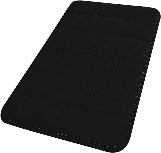 Sourcingmap Memory Foam Bath Rug Soft and Thick Bath Mat, Non-Slip, Machine Washable, Absorbent Bathroom Rug Carpet Black 16"x24"/ 40x60 cm