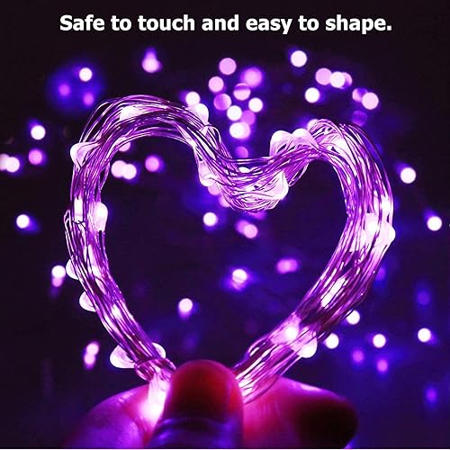 Miniatura 8 de RUICHEN Cadena de luces enchufable, 300 luces LED de 99 pies con carrete, luces de luciérnaga de alambre de cobre impermeable para dormitorio,