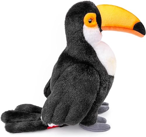 Miniatura 2 de ZHONGXIN MADE Toucan - Peluche realista de tucán negro de 11.5 pulgadas, lindo peluche de tucán de pájaro como regalo para tus amigos