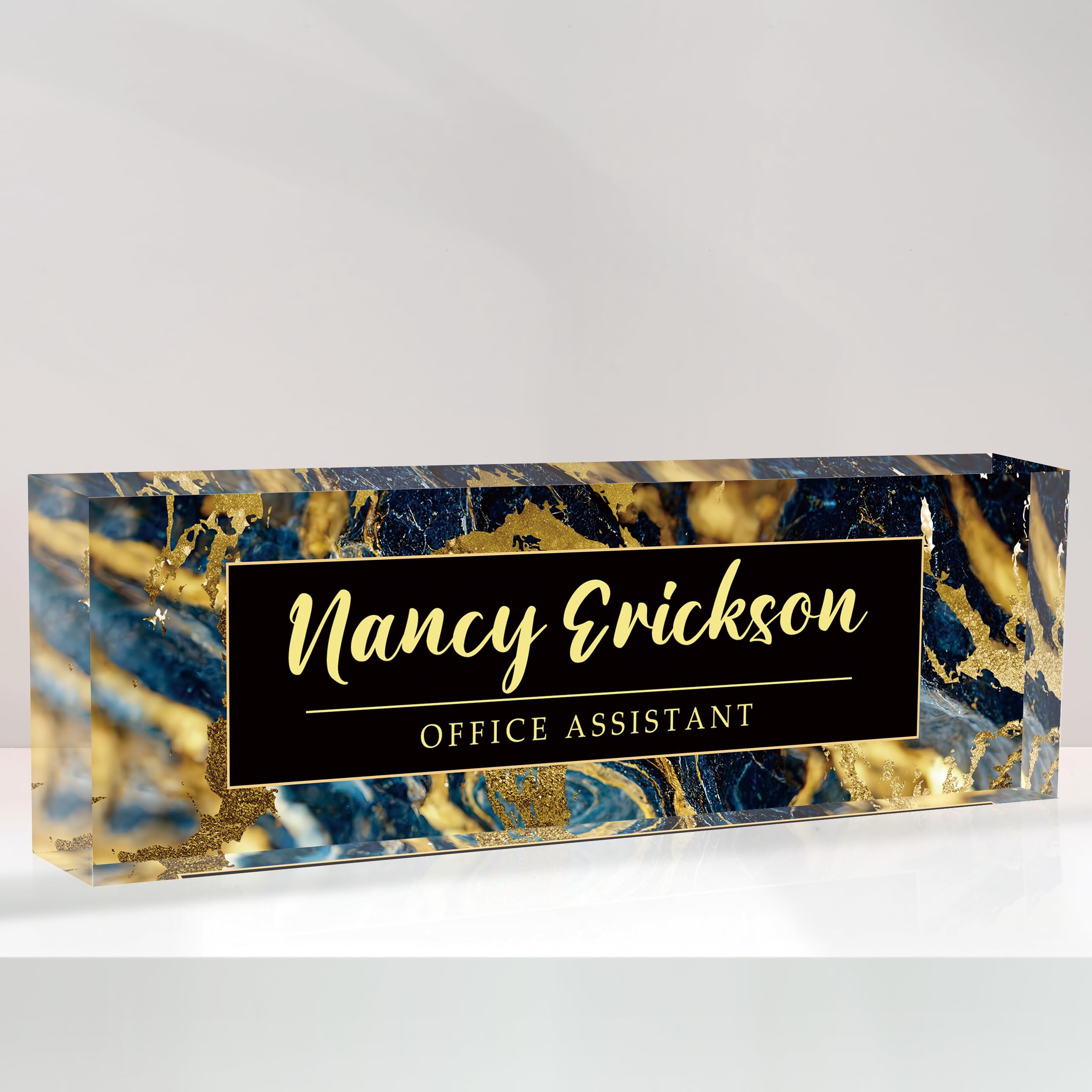 Desk Name Plate Personalized, Custom Acrylic Name Plates for Desk, Office Accessorie Decor for Women Men, Personalized Appreciation Gifts for Teacher,