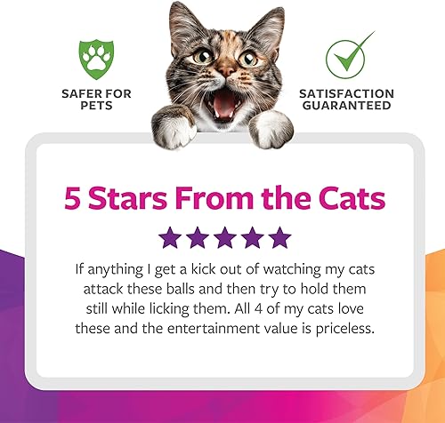 Miniatura 6 de SmartyKat Juguete de hierba gatera, bola de hierba gatera comprimida para gatos y gatitos de interior, fomenta el juego con menos desorden, juguete