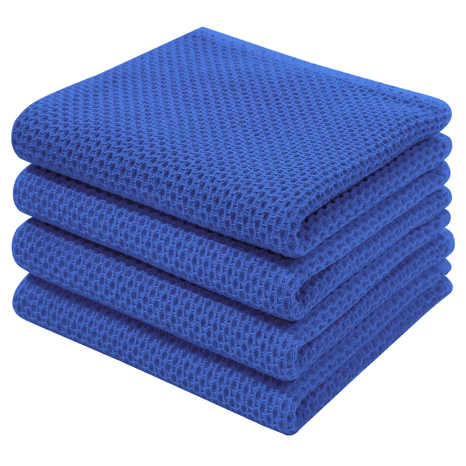 Homaxy 100% Cotton Waffle Weave Kitchen Dish Towels 4-Pack, Blueberry