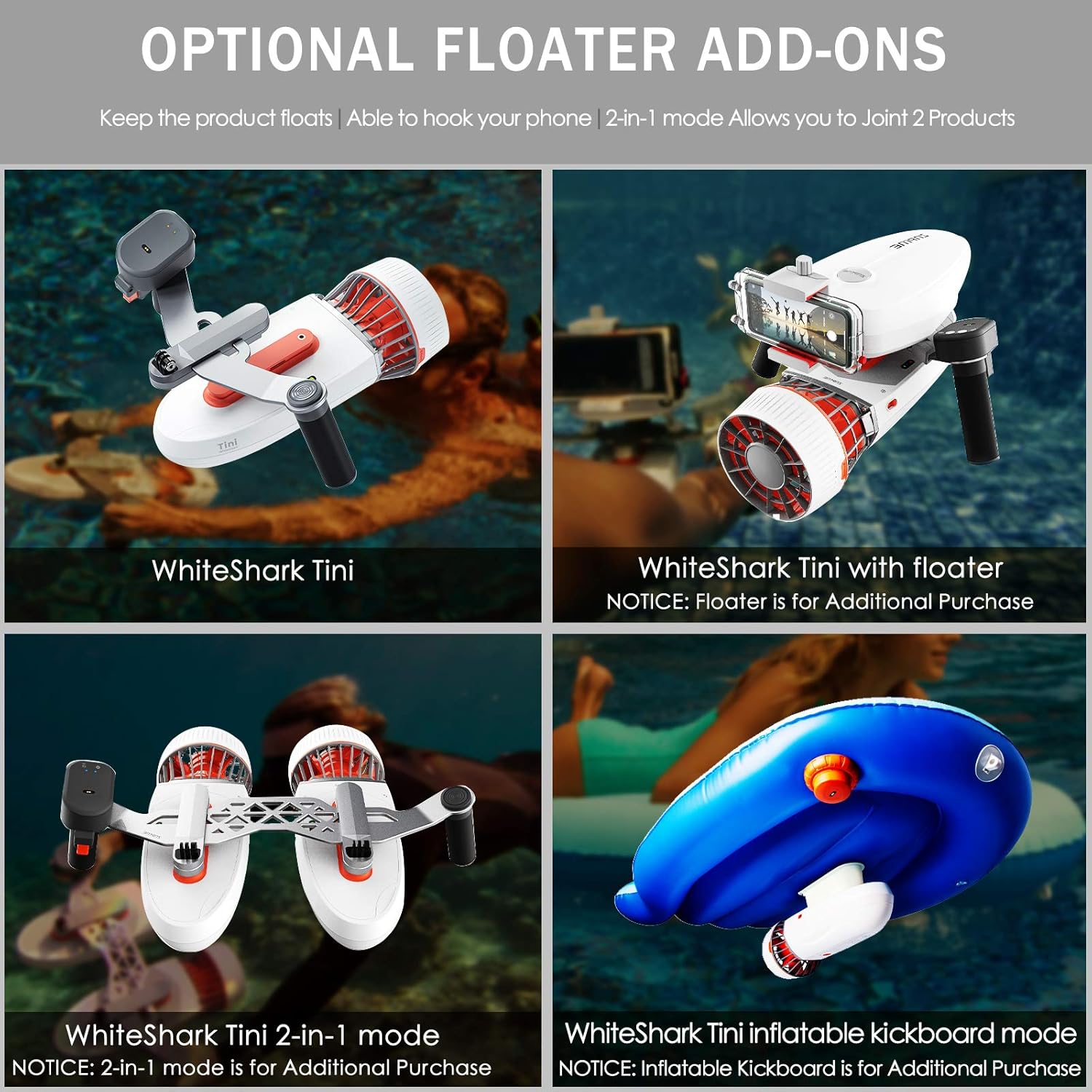 WhiteShark Tini Sottomarino scooter with assembly for assembly/camera for smartphones, super compact water scooter for diving and snorkeling and adventures at sea 7 81jvQab ALL. AC SL1500