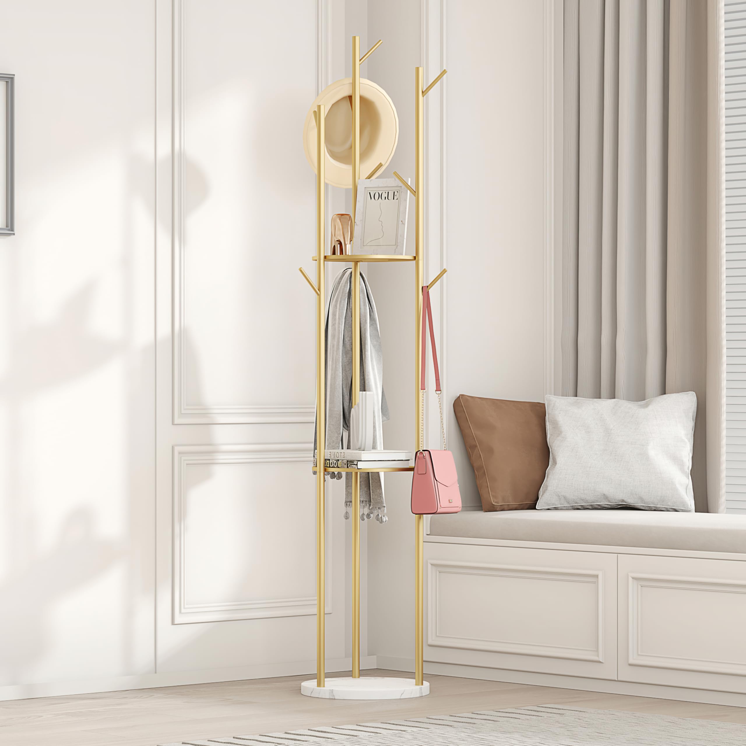 Amazon.com: HKaikzo Gold Coat Rack Stand, Metal Coat Racks Tree