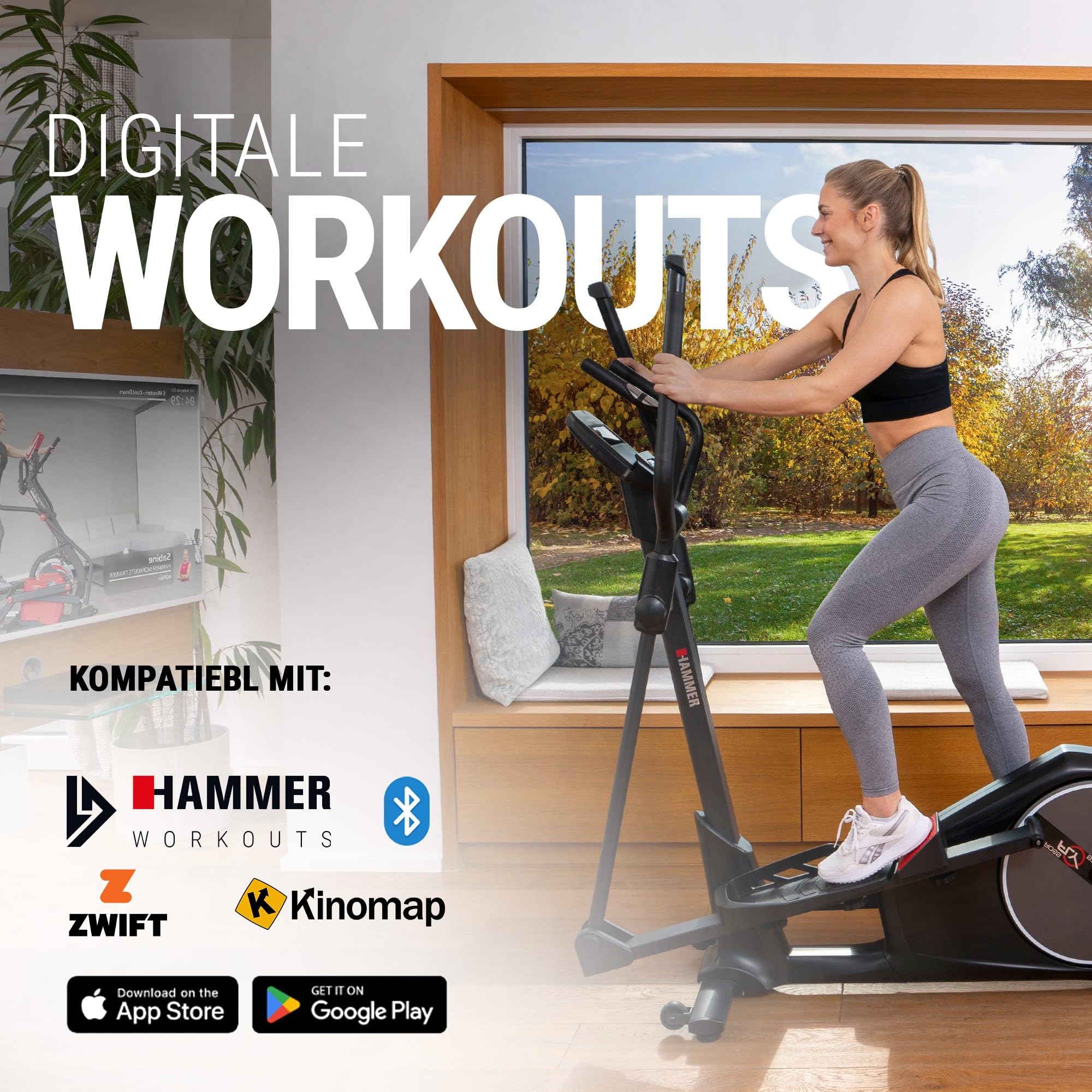 HAMMER Crosstrainer Crossfly BT, 24 Programme, Zwift & Kinomap kompatibel