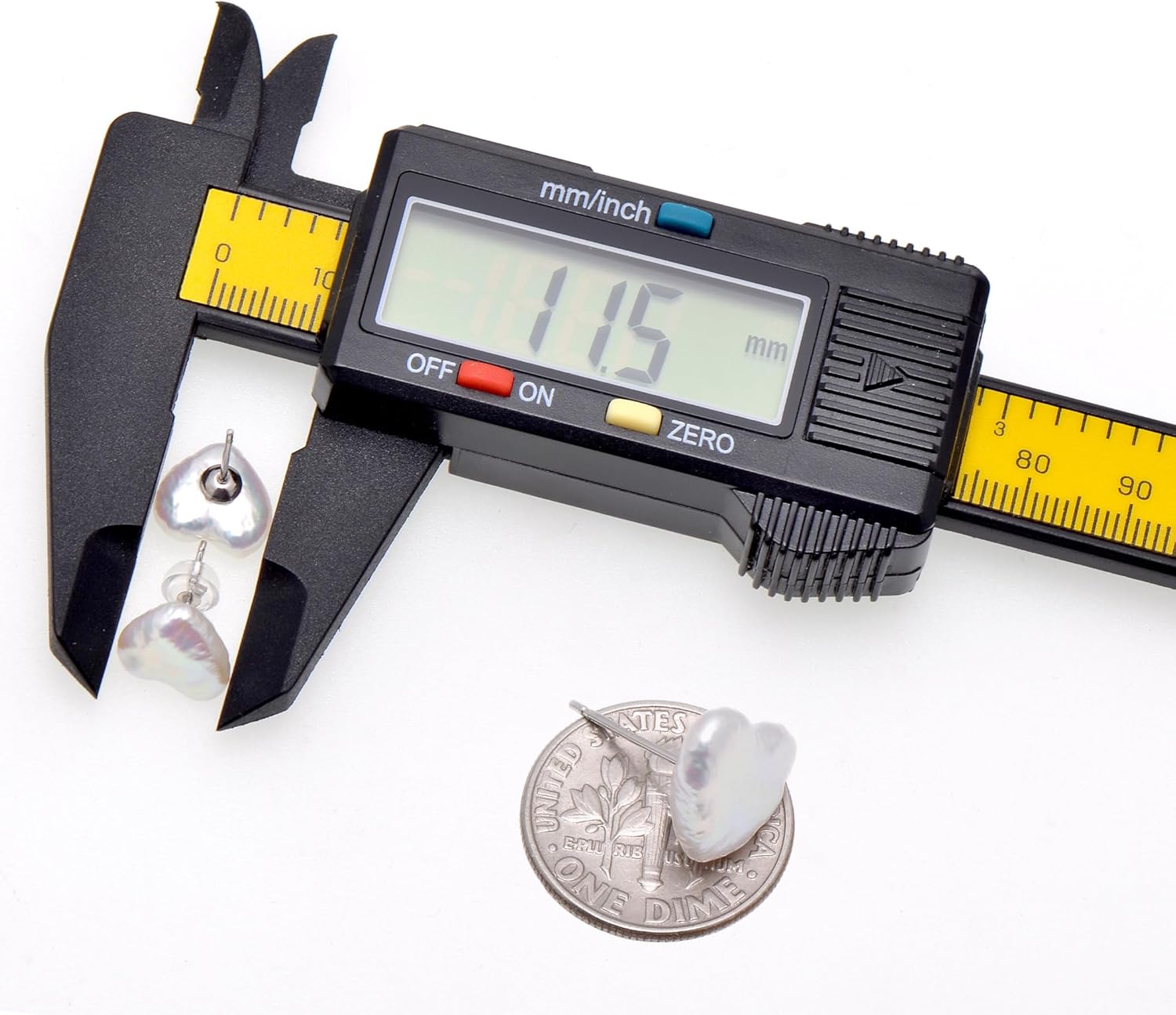 Heart - Freshwater Cultured Baroque Pearl Studs Earrings for Women, Sterling Silver Earrings - Image 6