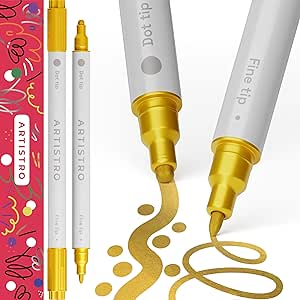 Gold Acrylmarker 4er Set - Permanent & Wasserfest | Für Steine, Holz, Glas