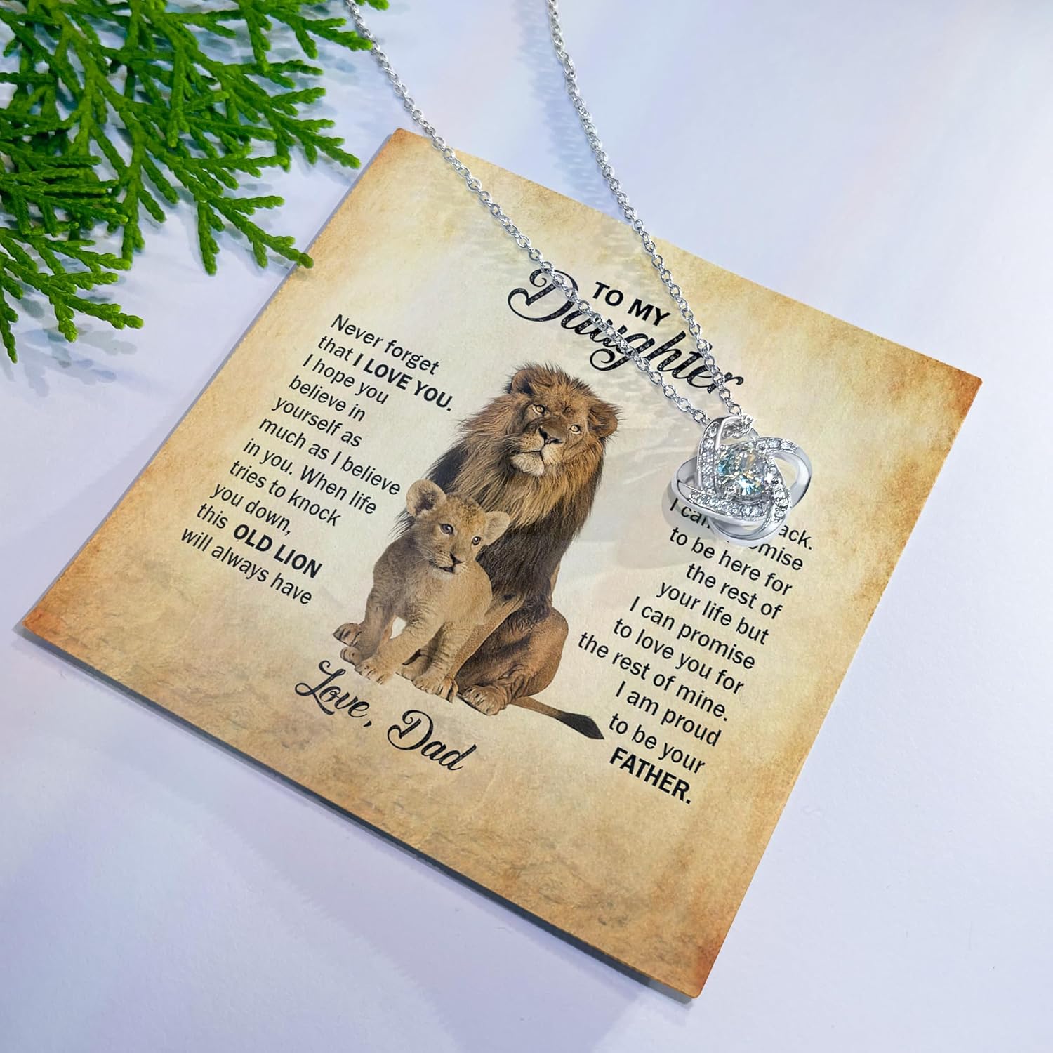 To My Daughter Necklace From Dad, Daughter Gift From Dad, Father Daughters Jewelry With Message Card And Gift Box, Graduation Christmas Birthday Gifts For Daughters From Mom - Image 3