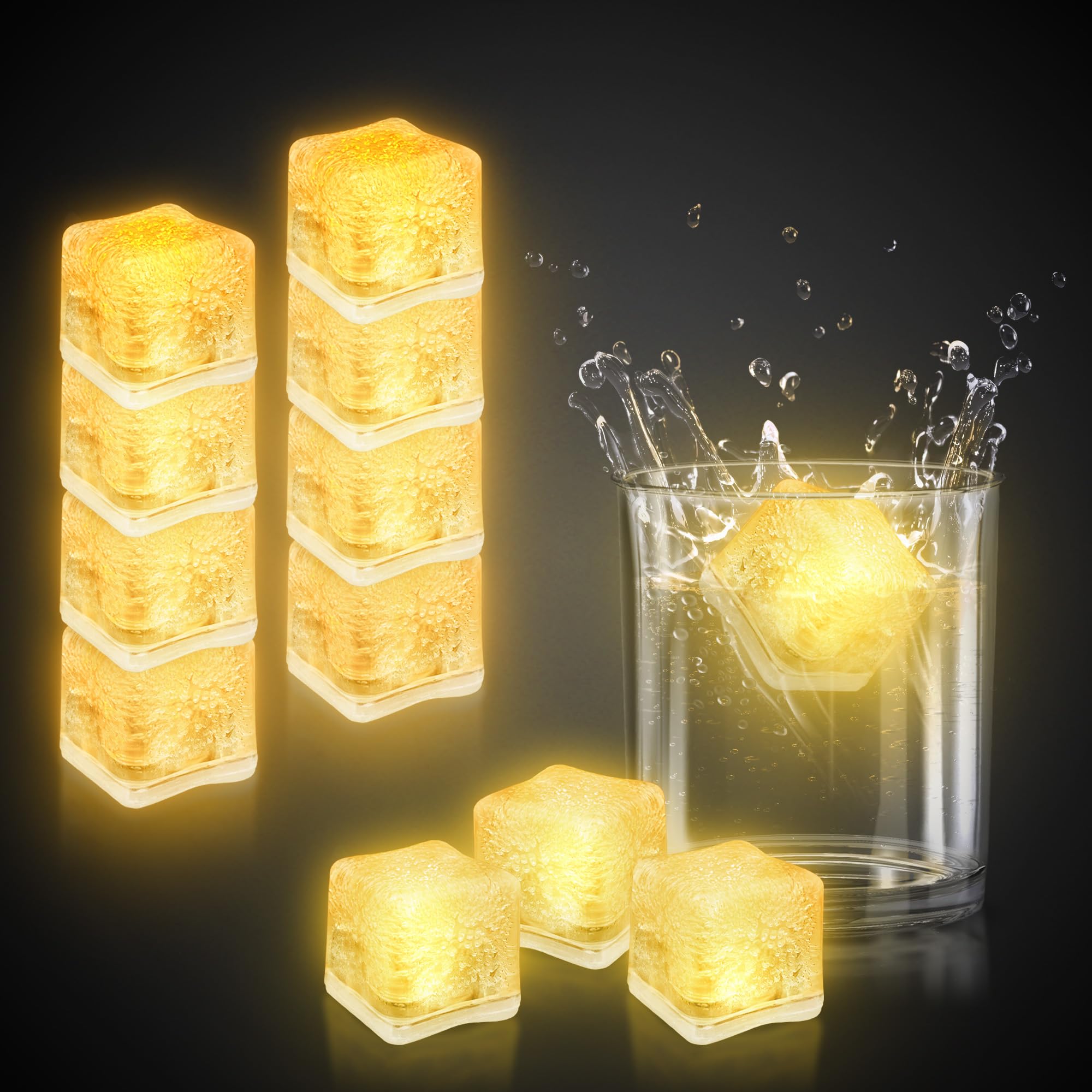Windy City Novelties 12 pack LED Ice Cubes with Changing Lights – Non Freezing
