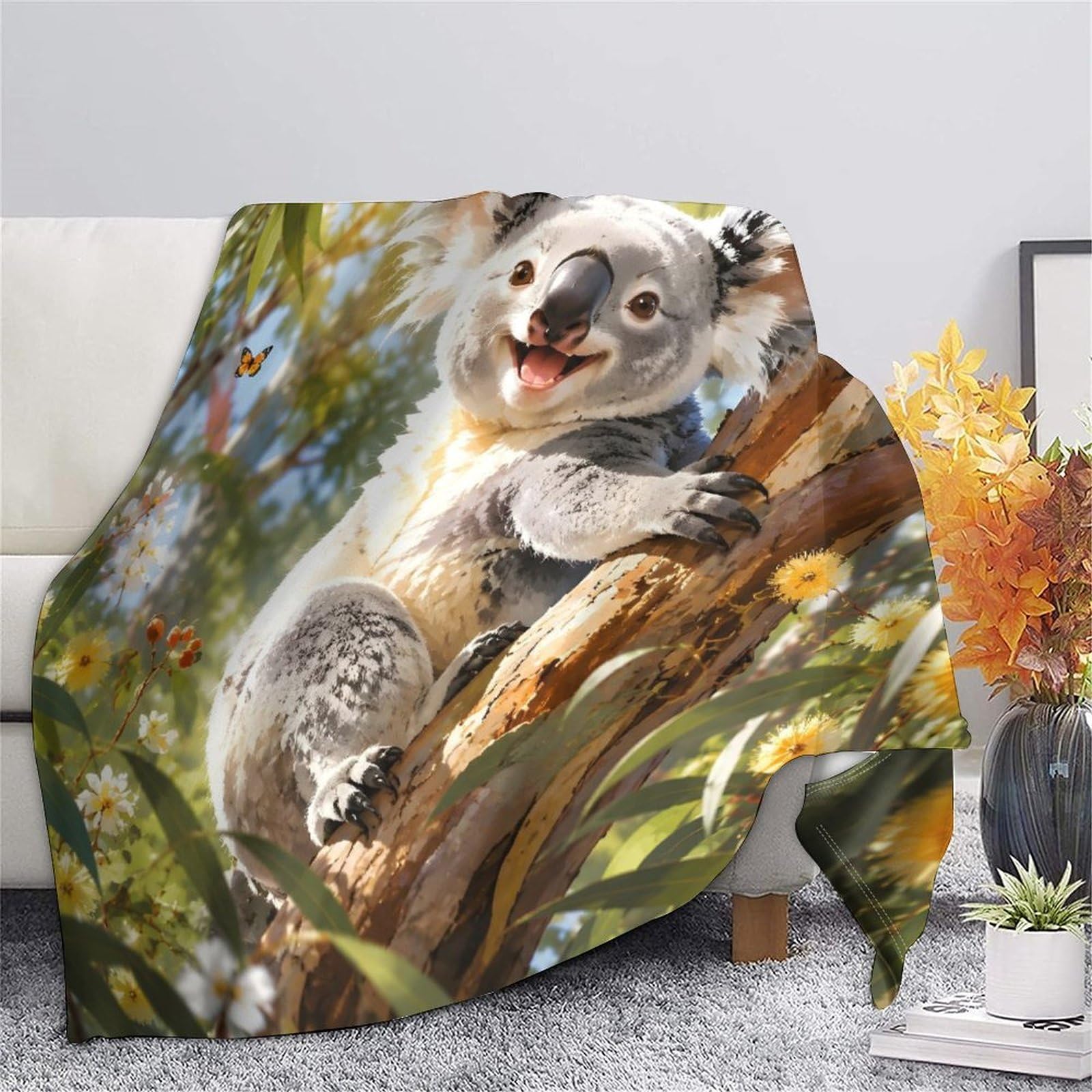 Koala 3D Mikrofaser Kuscheldecke Flauschig Weich