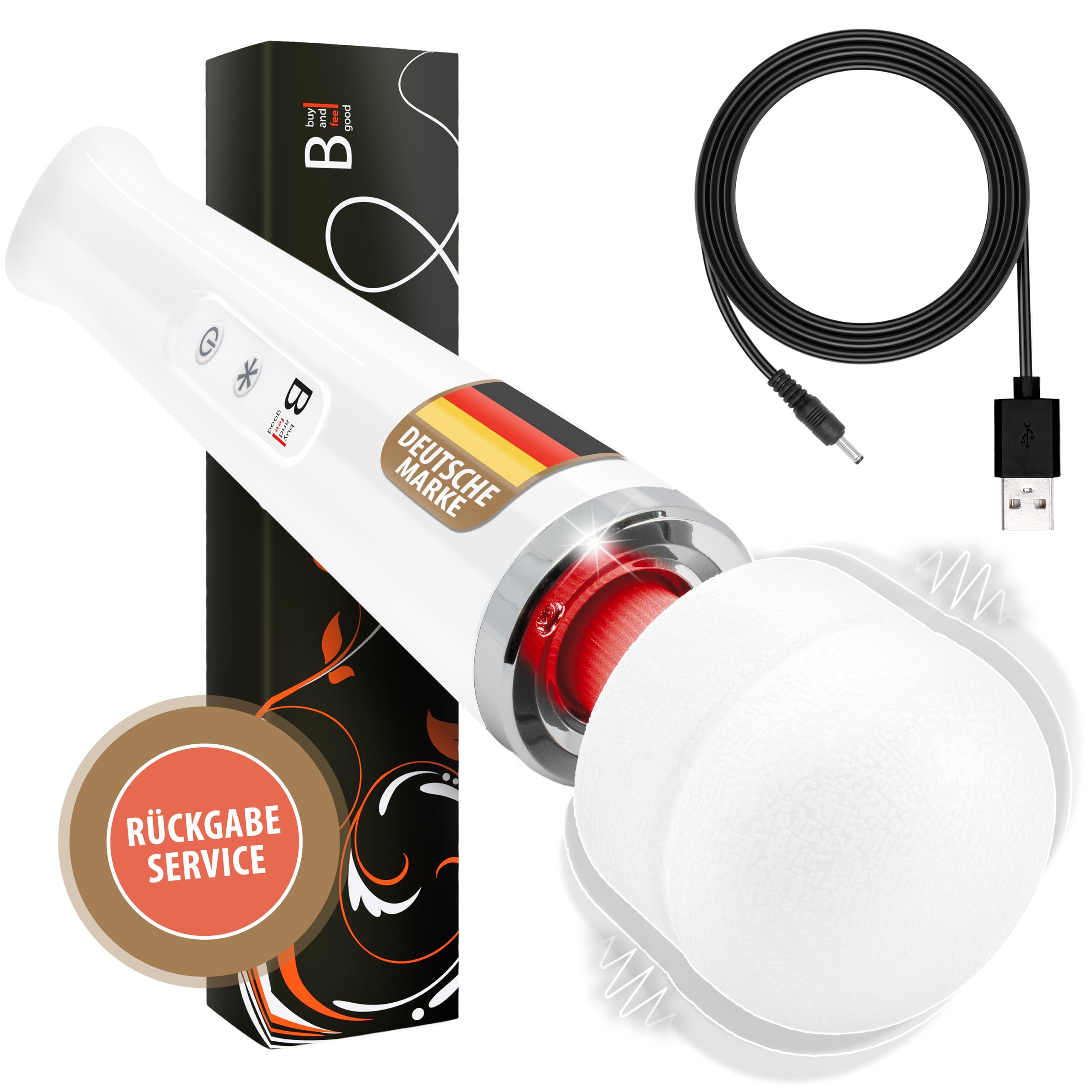 L'ORIGINALE di "BuyAndFeelGood" massaggiatore vibratori a bacchetta magica con 20 Vario/10 Velocità - Vibratore clitorideo per Lei con Stimolazione del Clitoride - bianco