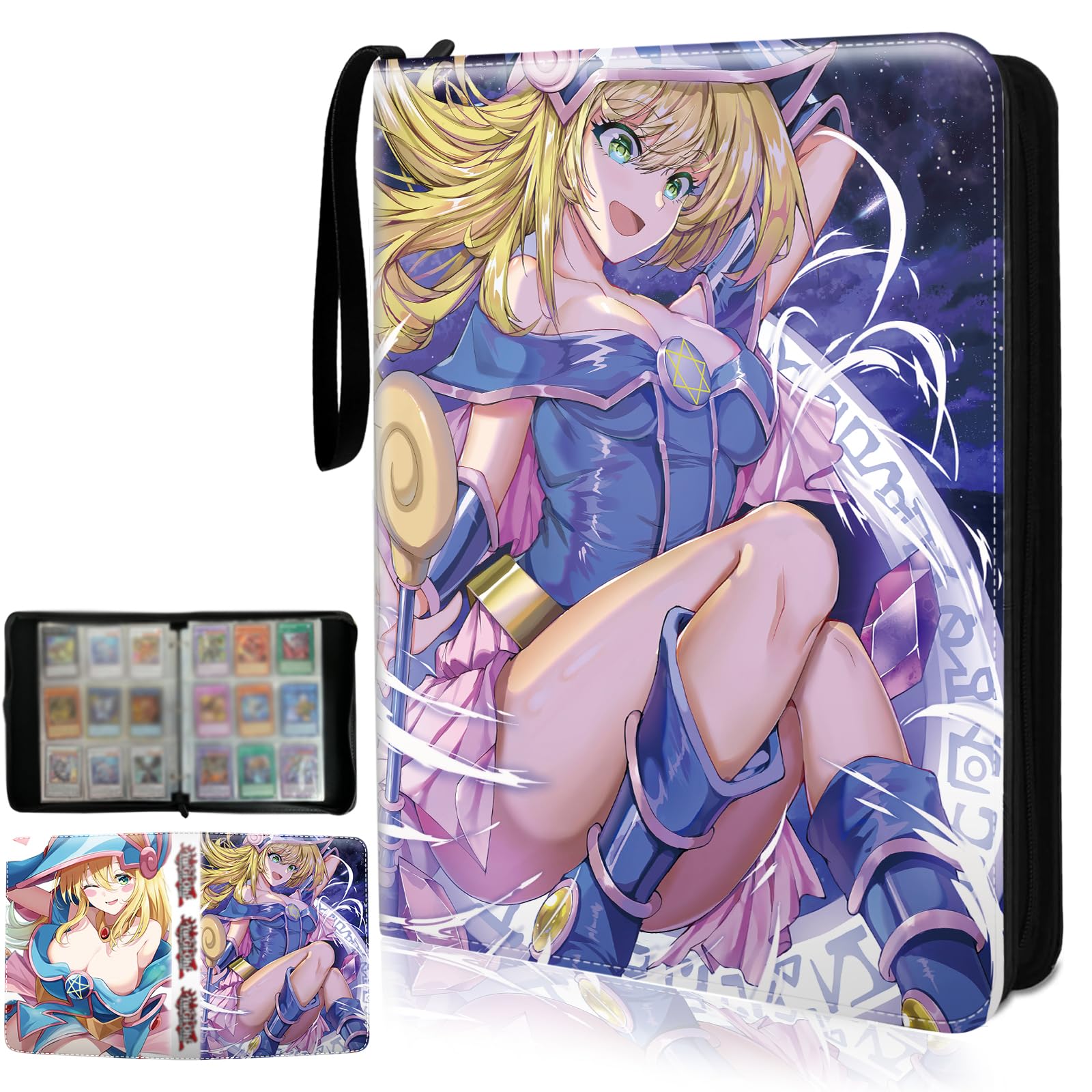 sabermaster Trading YGO Card Binder, Fits 900 Cards Card Collector Album Holder,with 50 Removable Sleeves Toys Gifts for Boys Girls