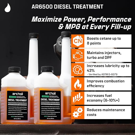 Archoil AR6500 Diesel Treatment (10.1 oz) - Four Pack - Treats 400 Gallons - Additive for All Diesel Vehicles...