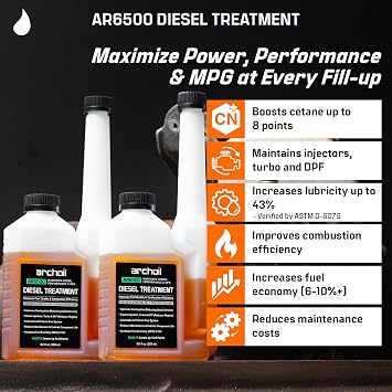 Archoil AR6500 Diesel Treatment (10.1 oz) - Four Pack - Treats 400 Gallons - Additive for All Diesel Vehicles...