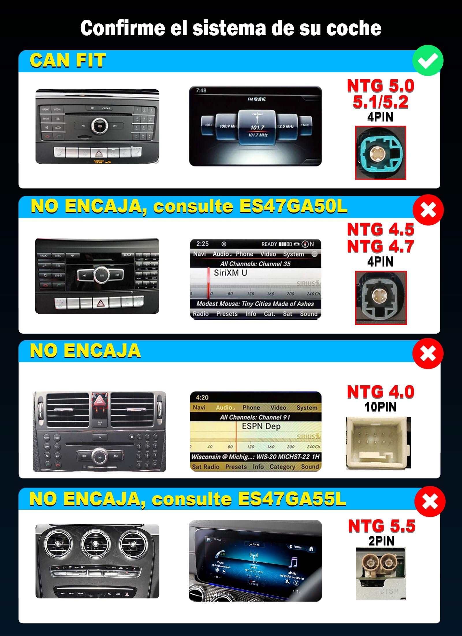 Ekran 12,3" 2K 8+128 GB Qualcomm Android 14 radio samochodowe do Mercedes Benz klasy A/GLA/CLA/G W176 X156 C117 NTG 5.0/5.1/5.2 Nawigator GPS bezprzewodowy Carplay IPS WiFi 4G DSP Bluetooth SWC ekran