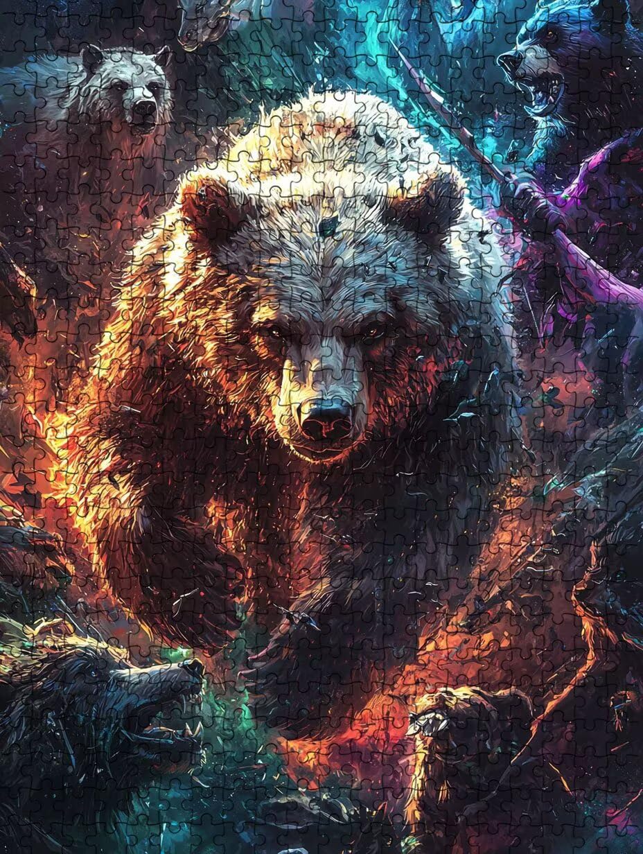 Puzzle 4000 Pezzi, Orso Feroce 3D Puzzle per Adulti Impegnativo, Educa Puzzles Artistico, Divertente E Stimolante Puzzles Decorativo per La Famiglia, Regalo e Decorazione Pareti DX0YL6-976
