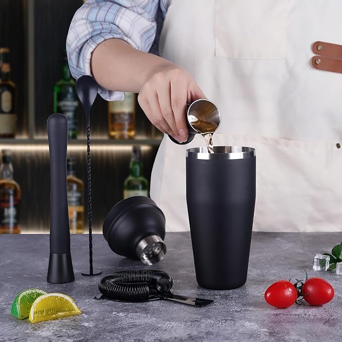 Set de Coctelera para Bartender 5 Piezas, Acero Inoxidable, Negro Mate miniatura 2