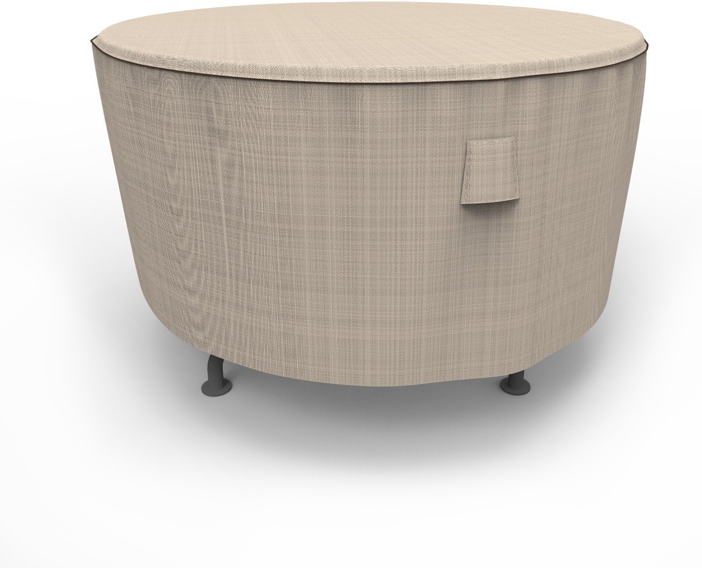 Budge P5A22PM1 English Garden Round Patio Table Cover Heavy Duty and Waterproof, Medium, Two-Tone Tan