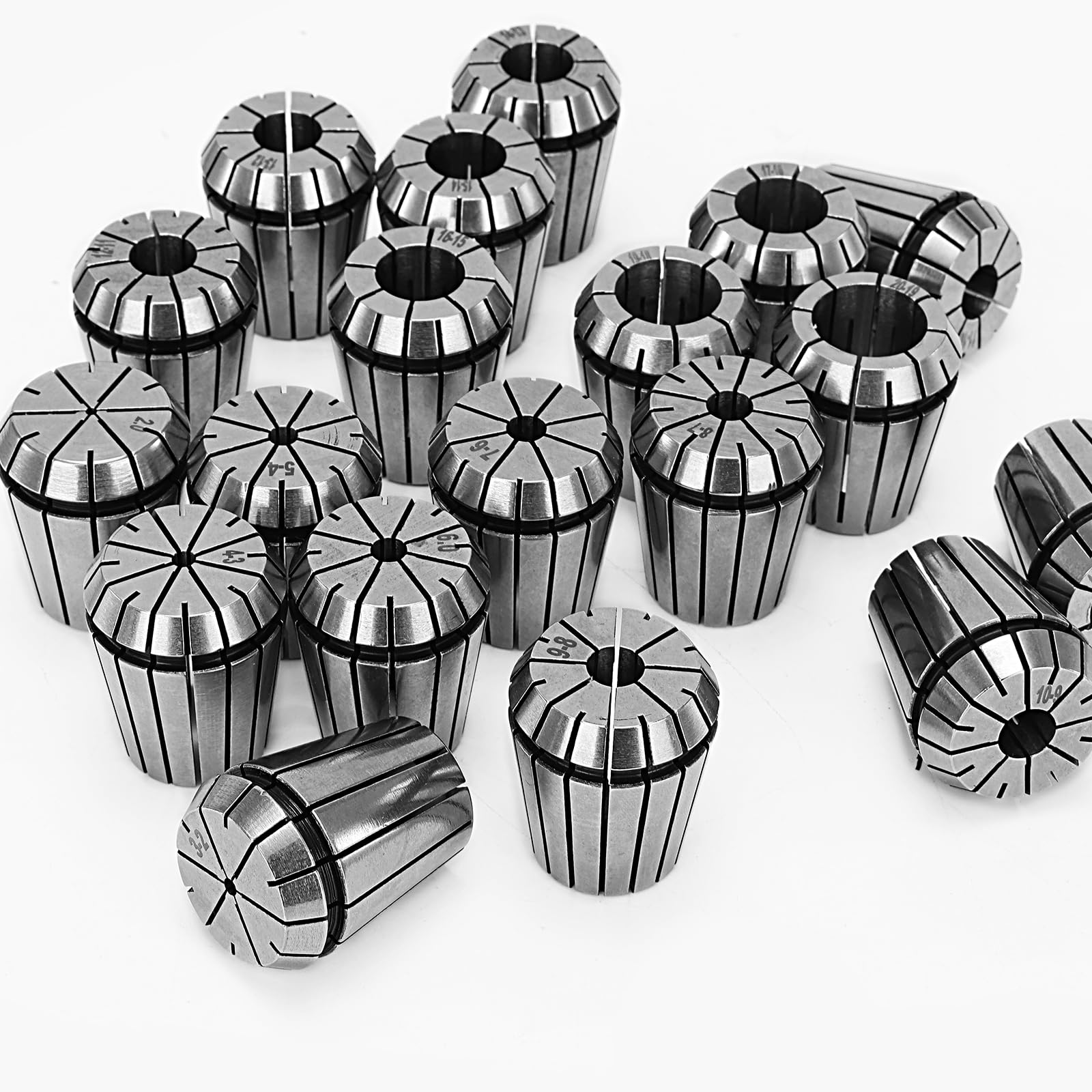 YOFULY ER32 Set mandrini a molla, ER32 mandrino 2 – 20 mm, ER32 molla per macchina per incisione e tornio CNC, portautensili, 19 pezzi…
