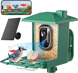 Bird Feeder with Camera Outdoor Solar: Smart Birdfeeder with AI Recognition - 2K HD Live Stream Video Camera for Outside Wild Birds Garden Decor - Bird Lover Gifts asin的图片