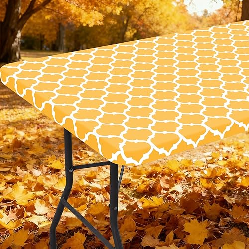 Miniatura 158 de Smiry - Mantel rectangular para mesa de pícnic, impermeable, elástico, ajustable para mesas de 6 pies de vinilo con parte trasera de franela Verde