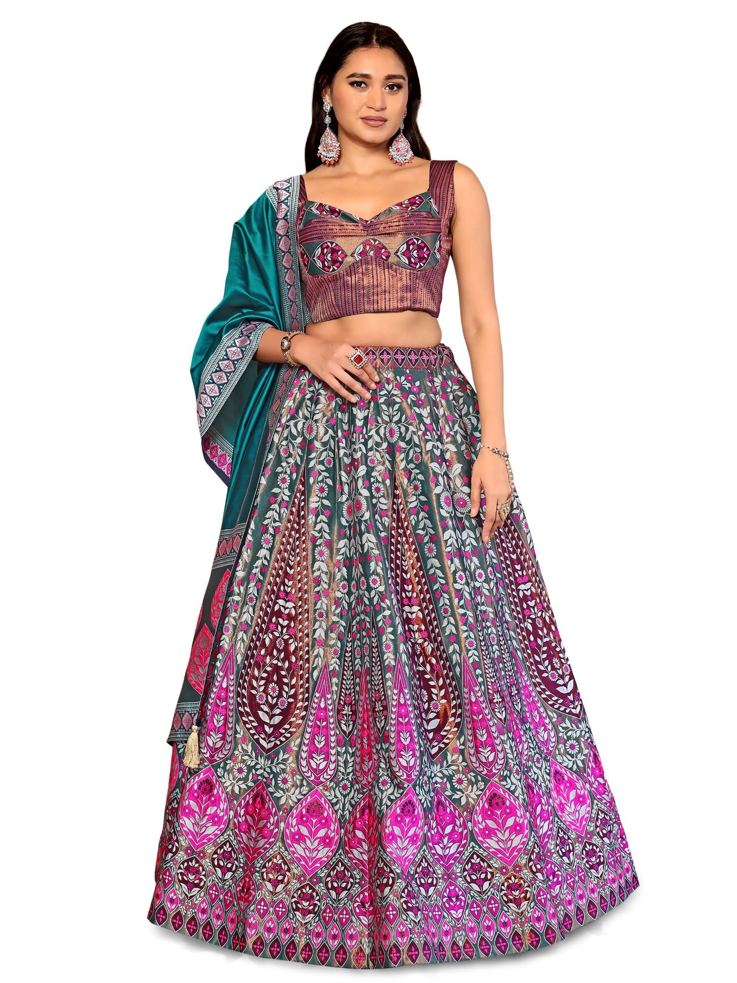 PURVAJA Lehenga choli (Nayab) Kanjivaram Semi-Seamed dla kobiet