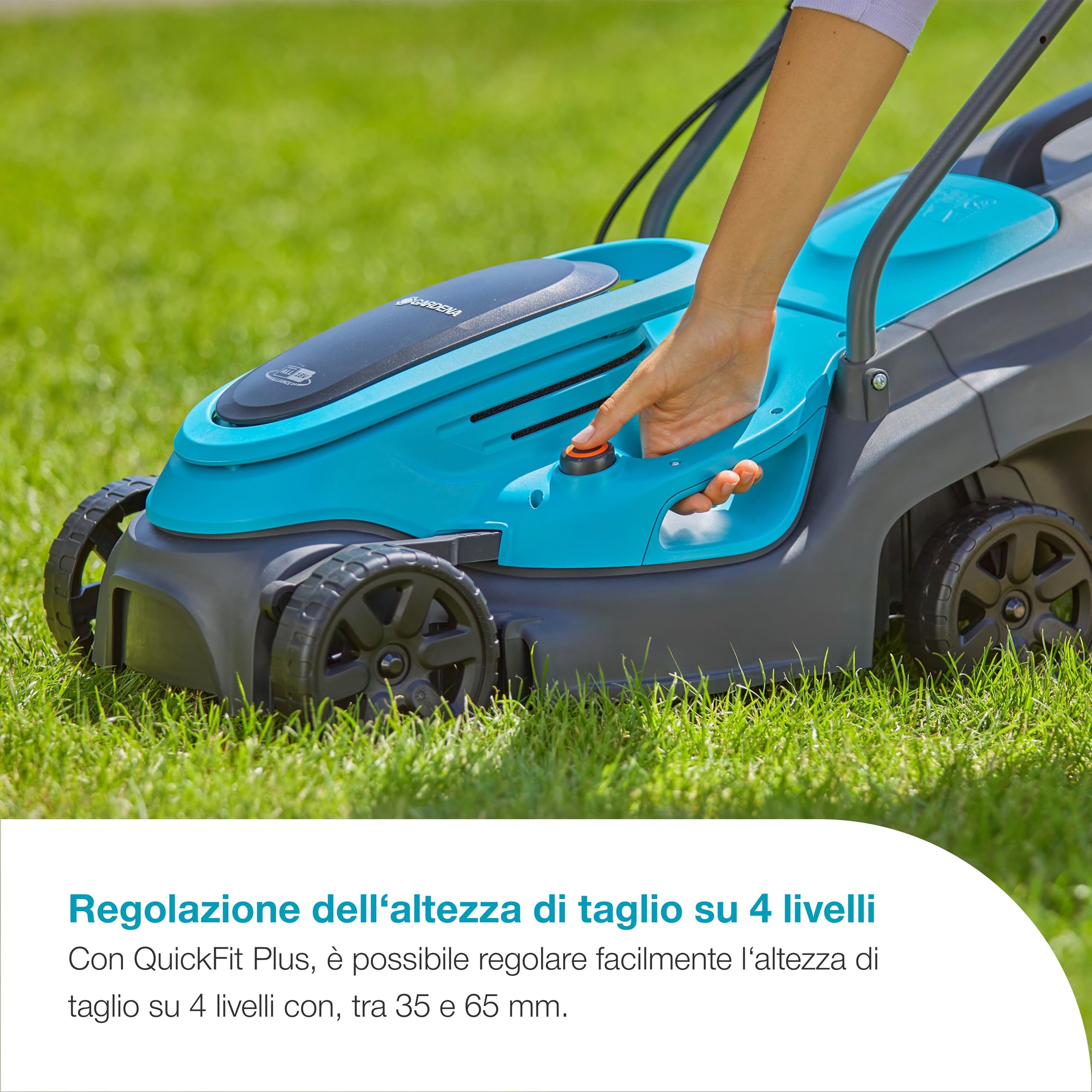 Gardena EasyMax+ 32/18V Ready-To-Use Set Rasaerba a Batteria, larghezza di taglio 32 cm, inclusa batteria POWER FOR ALL, leggero e maneggevole, ideale per prati fino a 200 m² (14634-60)