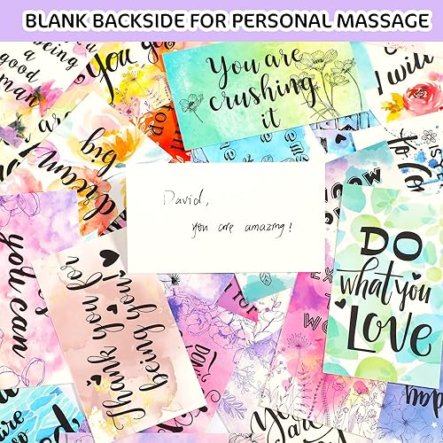 Miniatura 4 de Outus 120 tarjetas motivacionales con citas de motivación, tarjetas de visita inspiradoras de agradecimiento, gratitud, tarjetas de visita