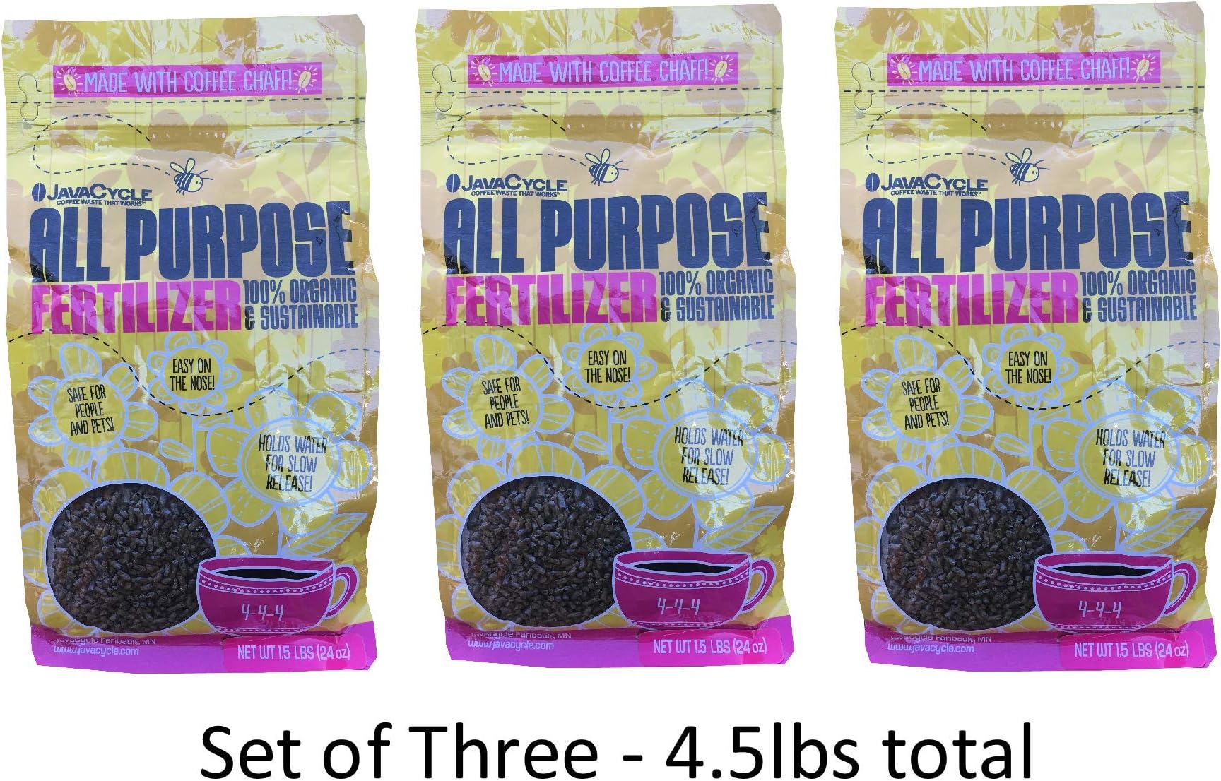 All Purpose Fertilizer - Set of 3 Bags - 1.5lb Each/4.5lbs Total