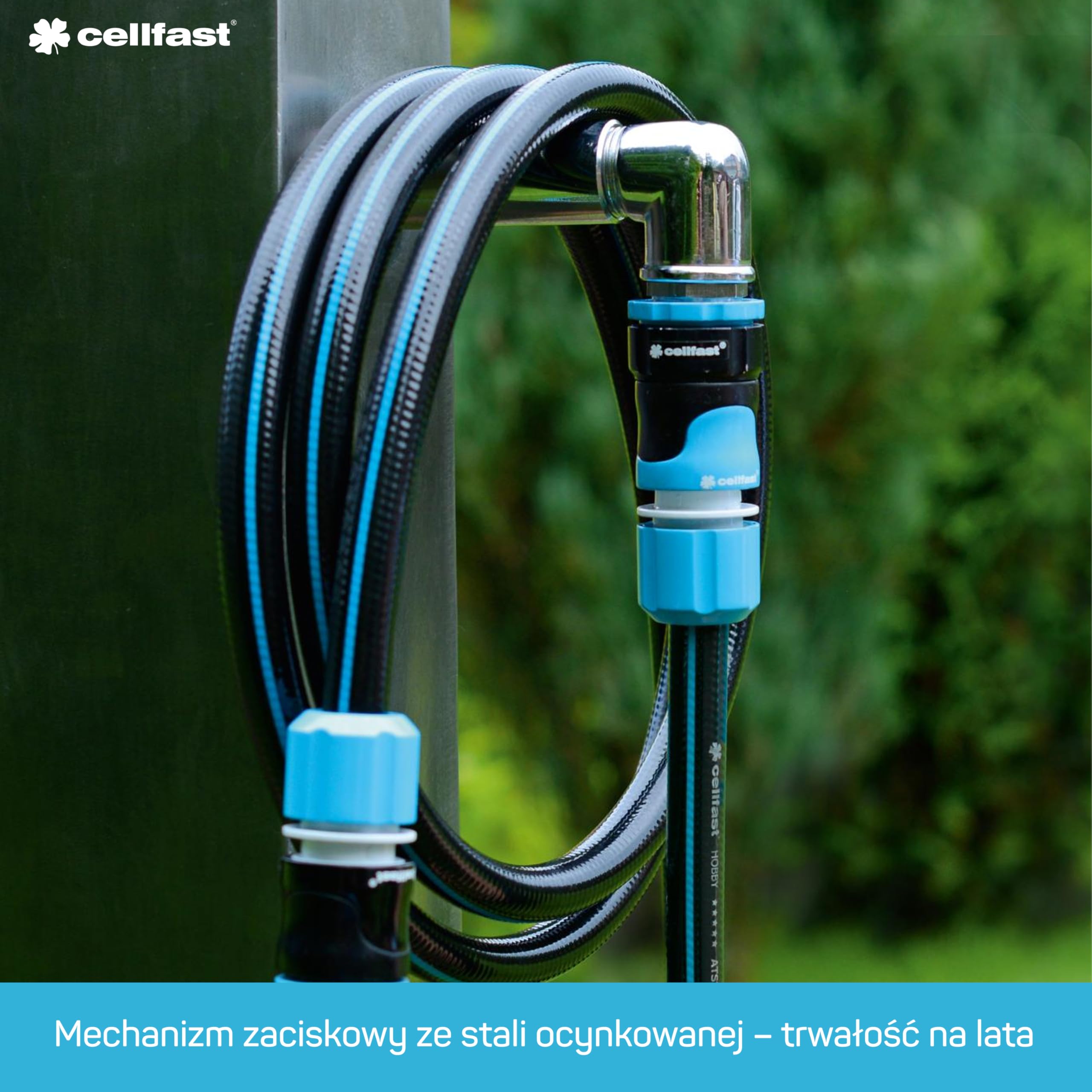 Cellfast Szybkozłącze - przelot SAFETOUCH IDEAL™ 3/4", Tworzywo PC/ABS, Trzy zaciski, 5-637