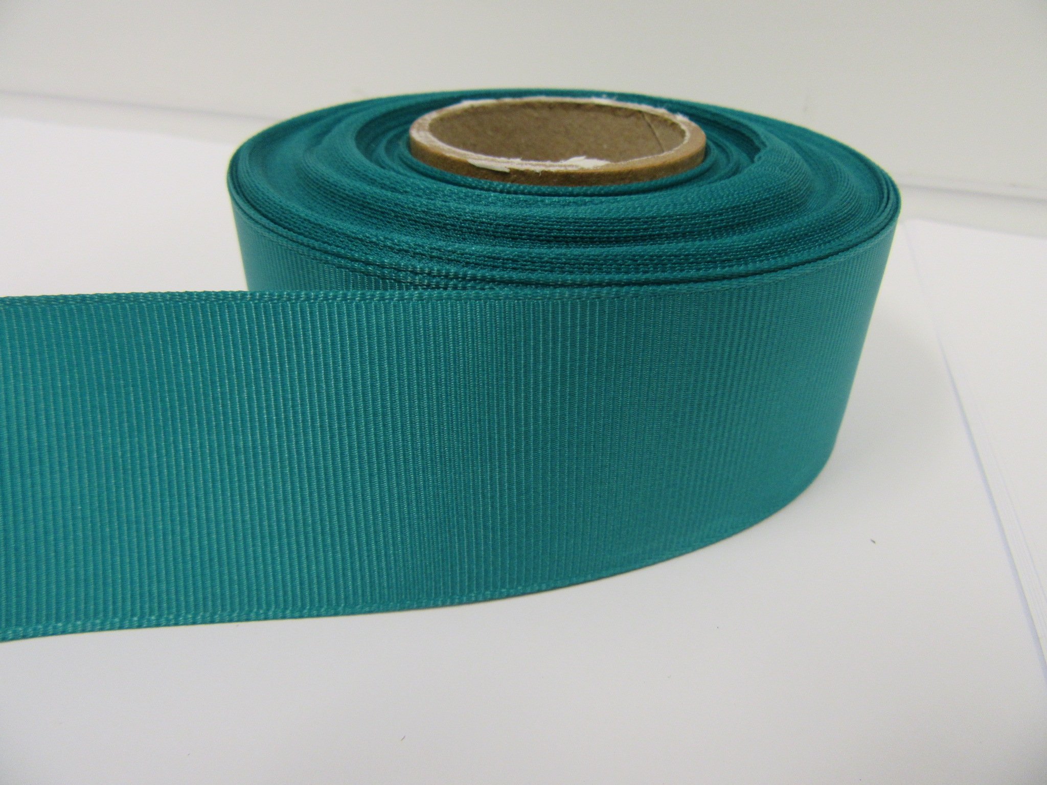 2 metres (Cut from Reel) of 38mm Grosgrain Ribbed Ribbon Jade Dark Green Double Sided 38 mm 3.8cm 1.5" 1.5 Inch