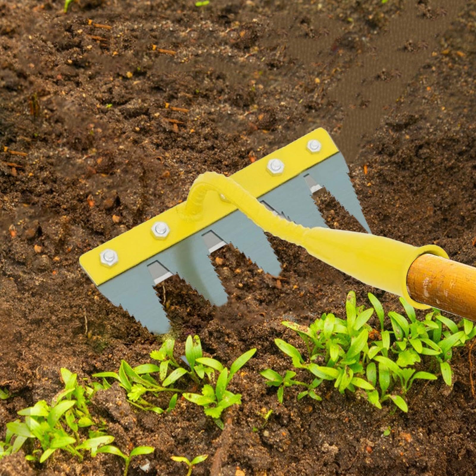 Rastrelli da giardinaggio Rastrello livellatore per lavori pesanti | Strumento estirpatore Per aiuole, serre, vivai, frutteti, fattorie, aree esterne, giardini, e cortili