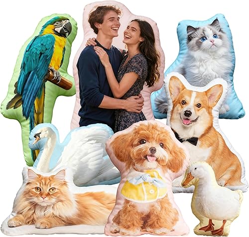 Almohadas personalizadas con imagen, almohada con foto personalizada, almohada con forma de cara de perro, gato, pareja, regalo conmemorativo para