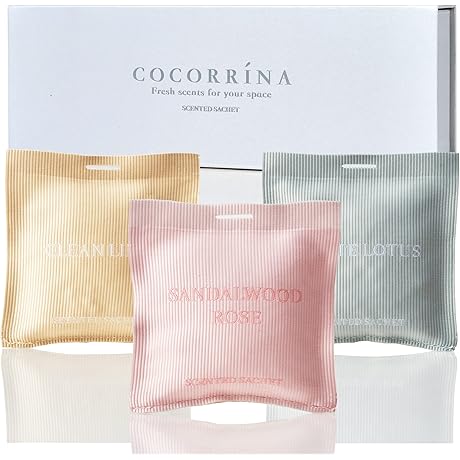 COCORRÍNA Scented Sachet - Set of 3 Sandalwood Rose/Clean Linen/White Lotus